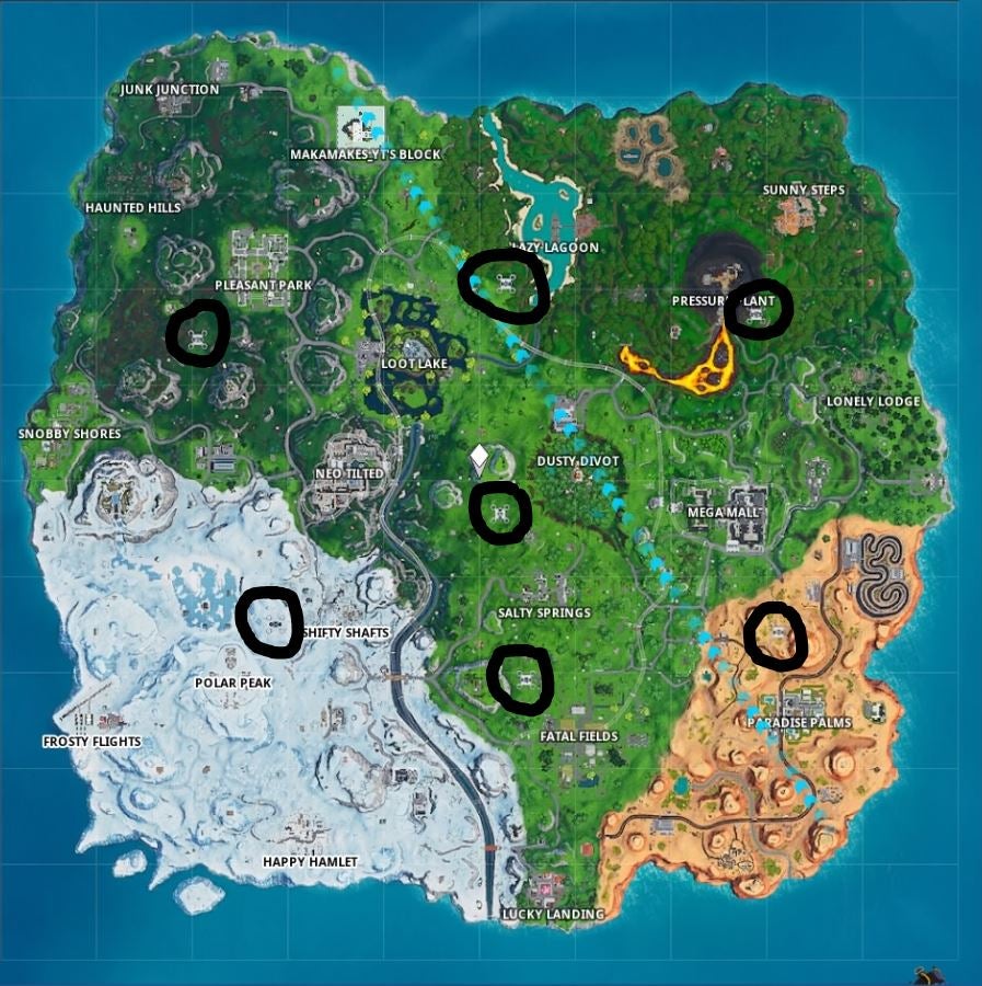 Fortnite Visit Sky Platforms Locations Map Vg247