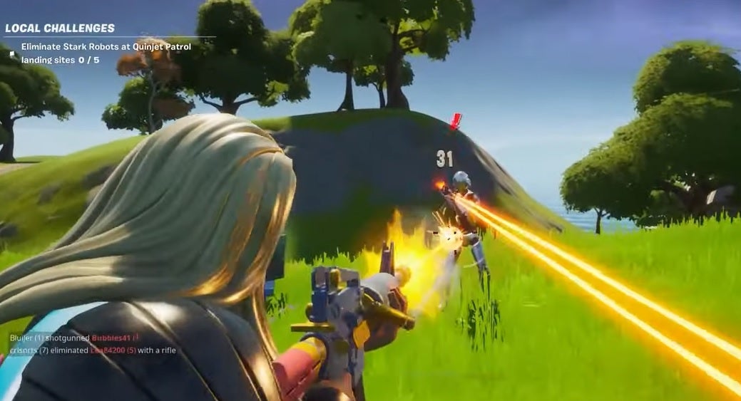 Fortnite Chapter 2 Season 4 Eliminate Stark Robots At Quinjet Patrol Landing Sites Vg247