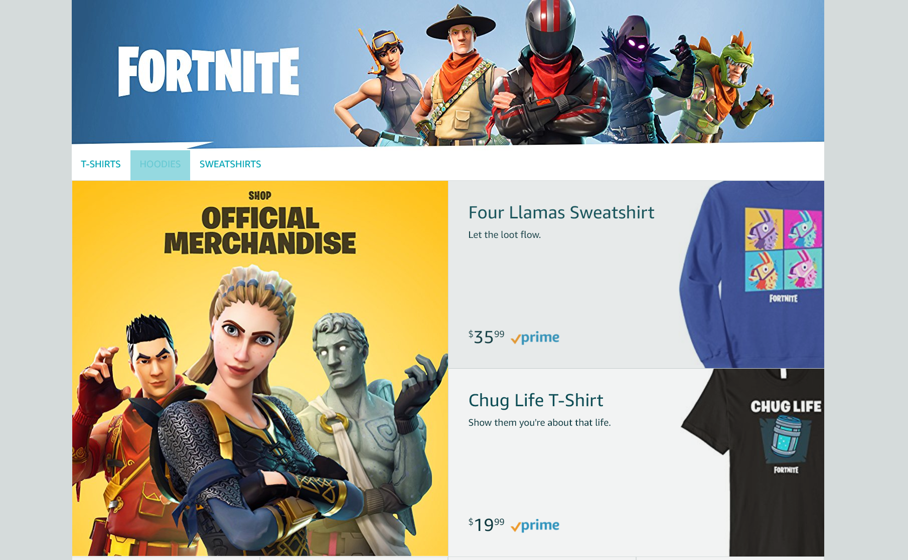 Image for There's Now an Official Fortnite Amazon Store