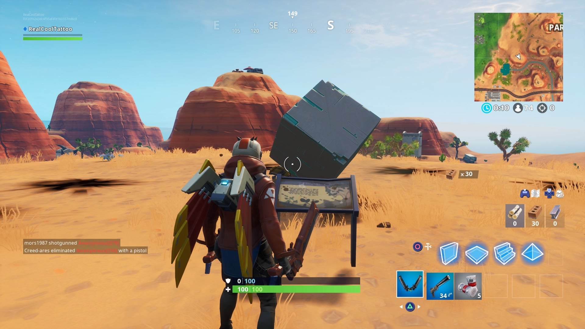 Image for Fortnite: Visit a memorial to a cube in the desert or by a lake