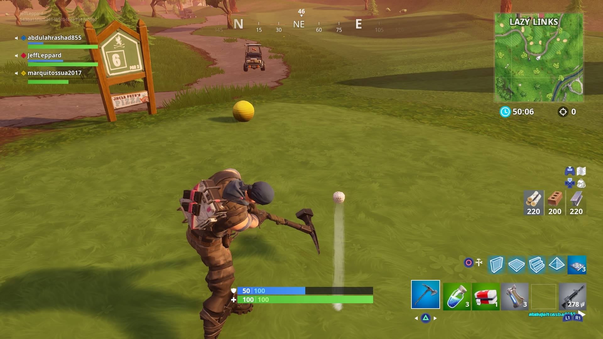 Image for Fortnite: hit a golf ball from tee to green on different holes
