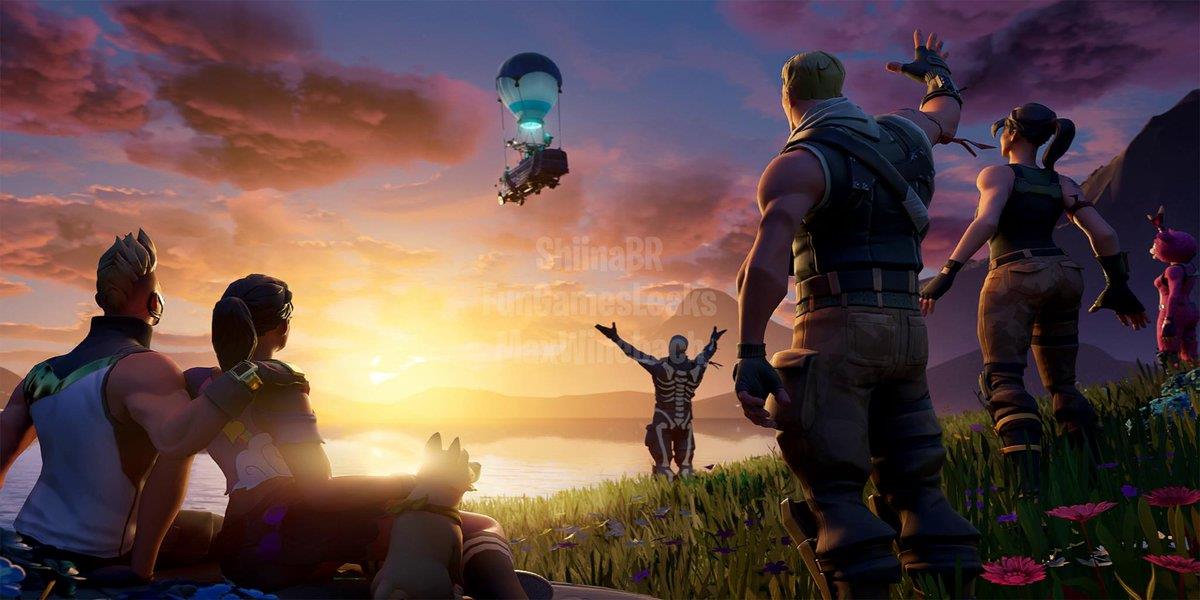 Image for Fortnite: Complete the skydiving course over Dusty Depot after jumping from the Battle Bus