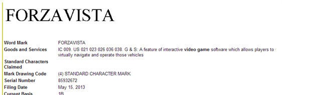 Image for Forza Vista trademark appears ahead of Xbox 720 reveal