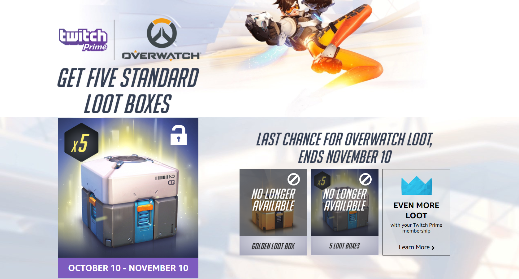 Image for Get five bonus Overwatch loot boxes with Twitch Prime