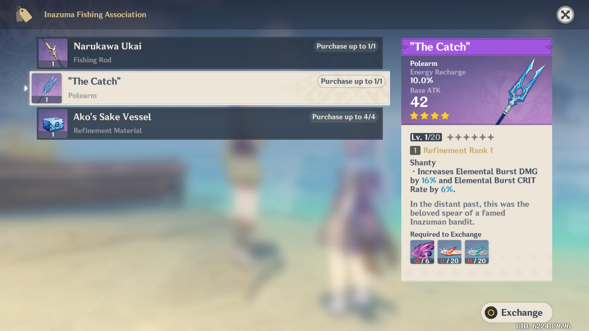 How to get the catch genshin refinement