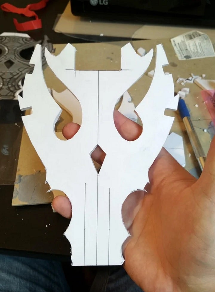 A work-in-process part of the Genshin Impact Primordial Jade Spear Replica