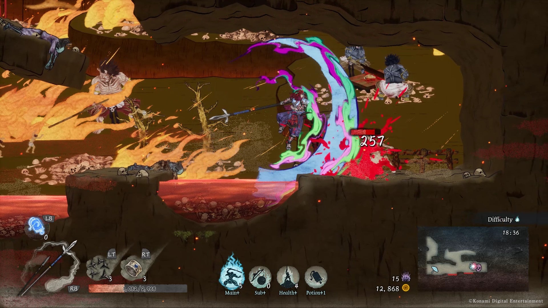 GetsuFumaDen  Undying Moon is a roguelike hack and slash from Konami - 22