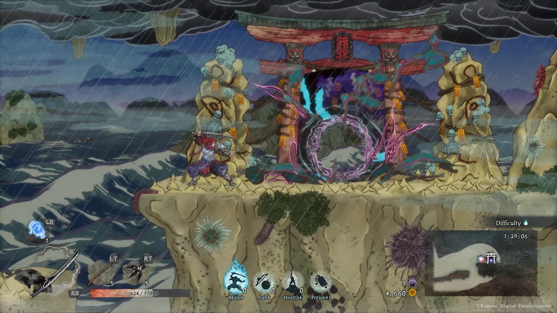 GetsuFumaDen  Undying Moon is a roguelike hack and slash from Konami - 40