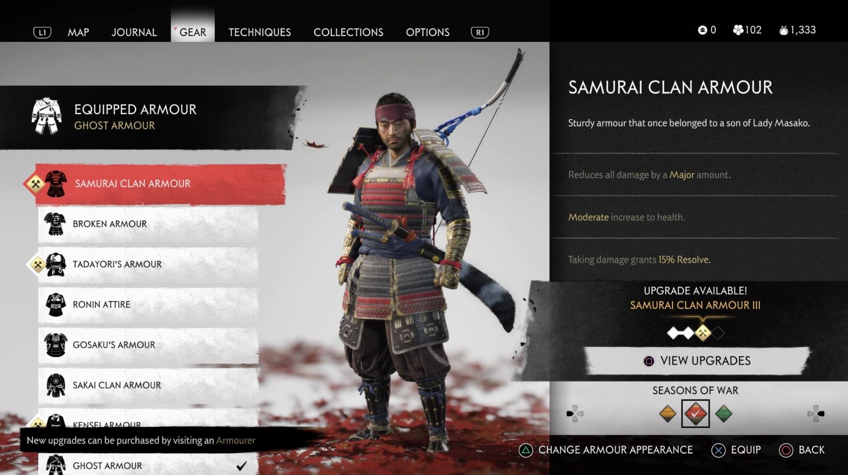 ghost of tsushima armour dyes samurai clan armour 3