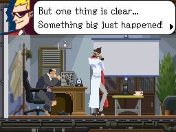 A player is in the detectives office in Ghost Trick: Phantom Detective.