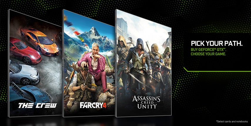 Image for Assassin's Creed: Unity, Far Cry 4 and The Crew bundled with Nvidia GPUs