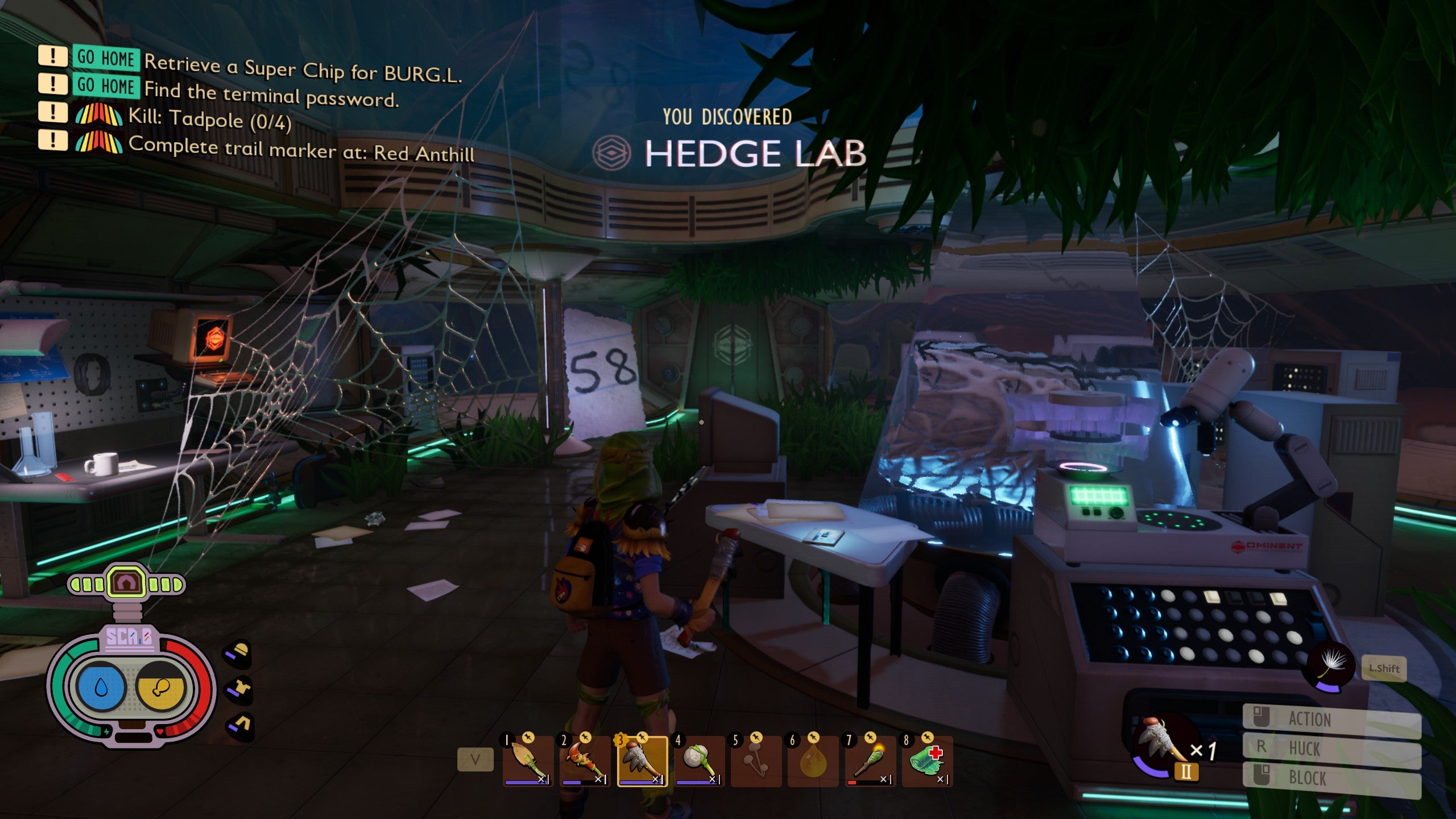 Grounded  Where to find the Hedge Lab and the Hedge Lab password - 50