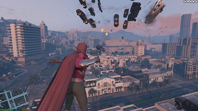 Image for GTA 5 mod lets you play as Magneto and throw cars around