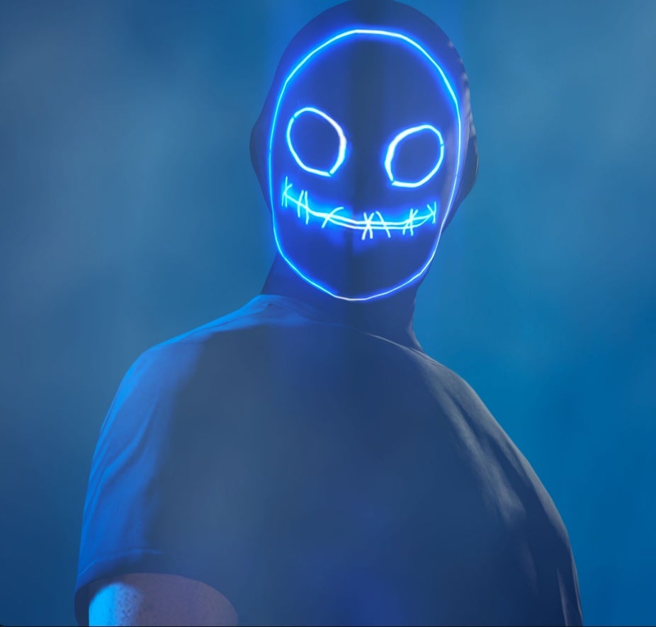 the blue stitch mask in GTA Online.