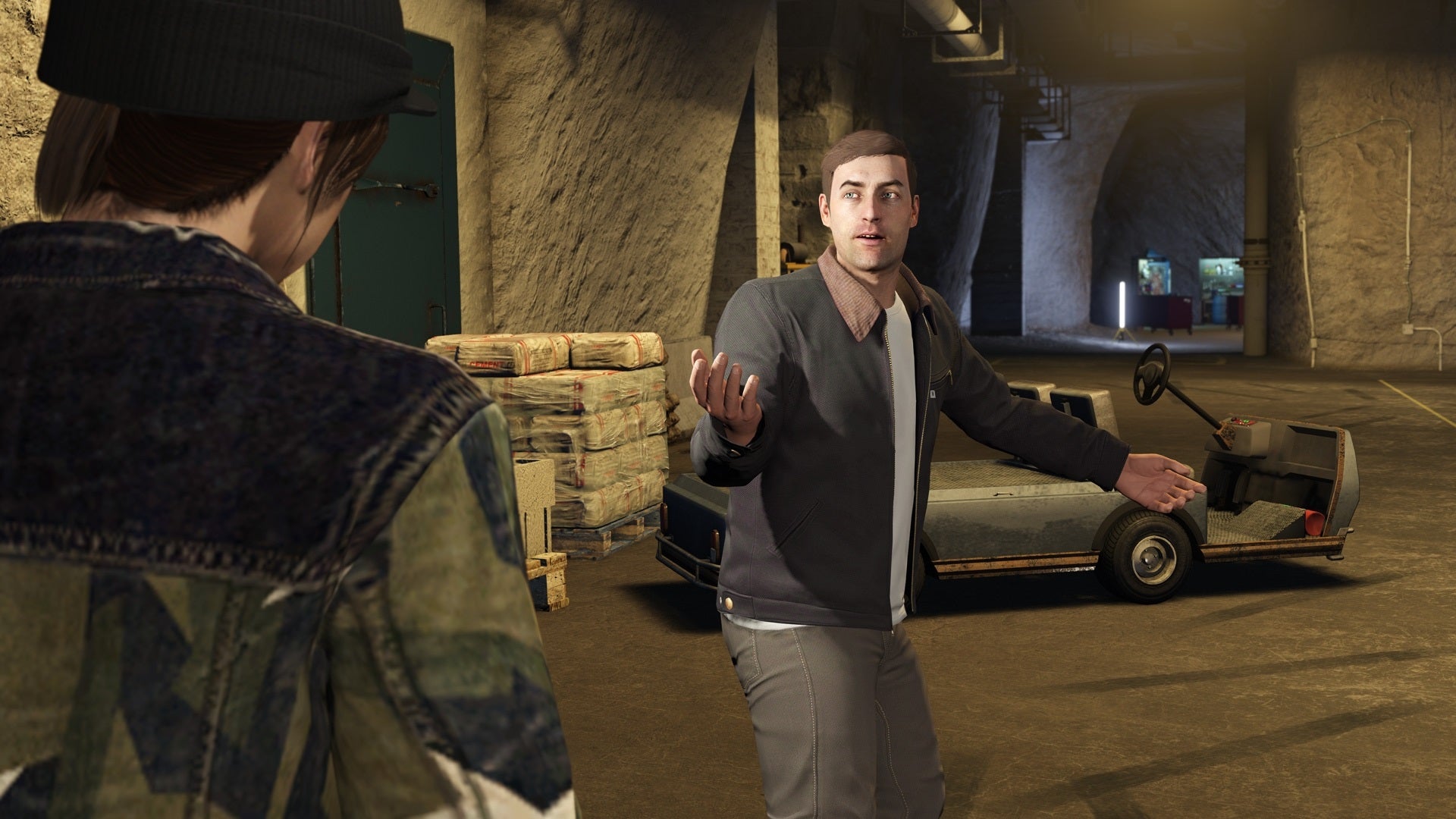 A screenshot of the bunker in GTA Online.