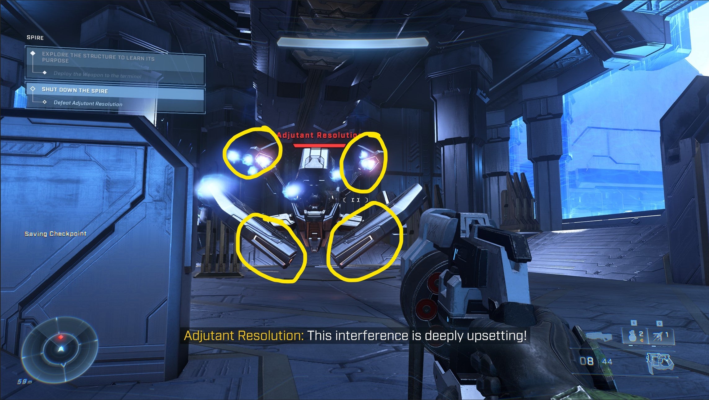 How do you beat the Adjutant Resolution boss in Halo Infinite  - 35