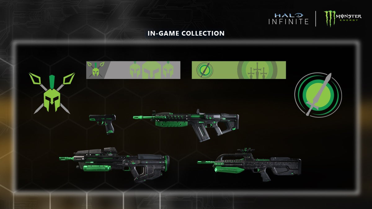 Image for Halo Infinite has Monster Energy weapons, because of course it does