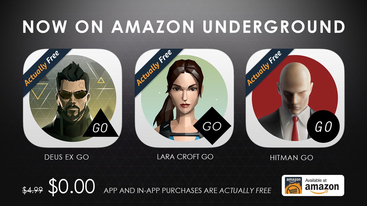 Image for Hitman, Deus Ex and Lara Croft GO apps now free through Amazon Underground