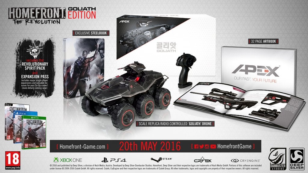 Image for Homefront: The Revolution Goliath Edition includes an RC tank