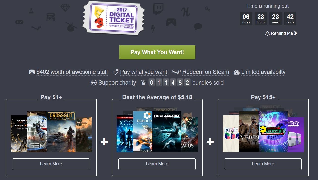Image for Humble Bundle rolls out its E3 Digital Ticket deal