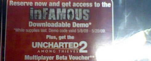 Image for Get access to Uncharted 2 multiplayer beta when you pre-order inFamous