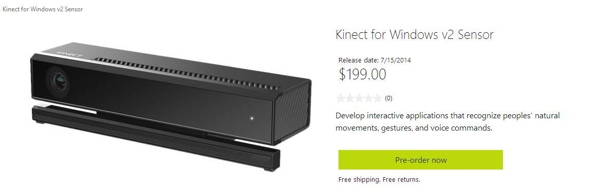 Image for Standalone Xbox One Kinect is expensive for PC