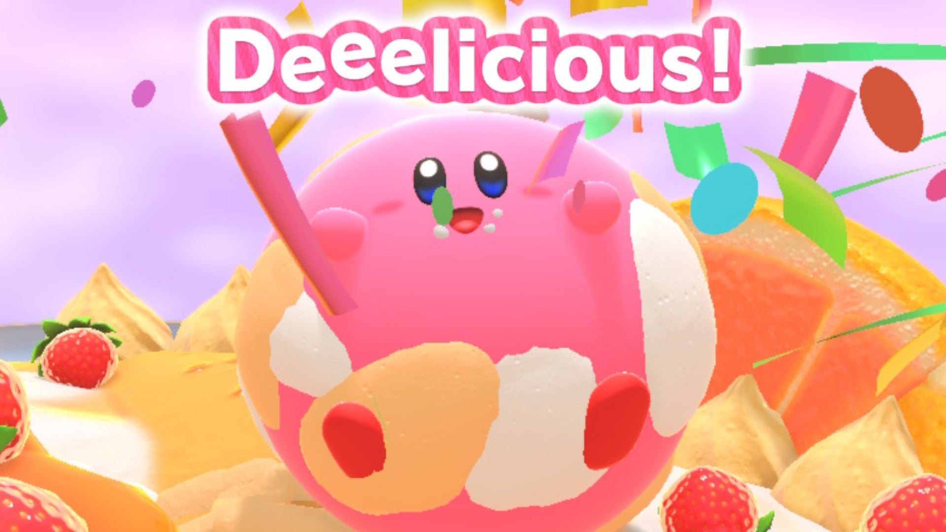Kirby being deeelicious in Kirby's Dream Buffet