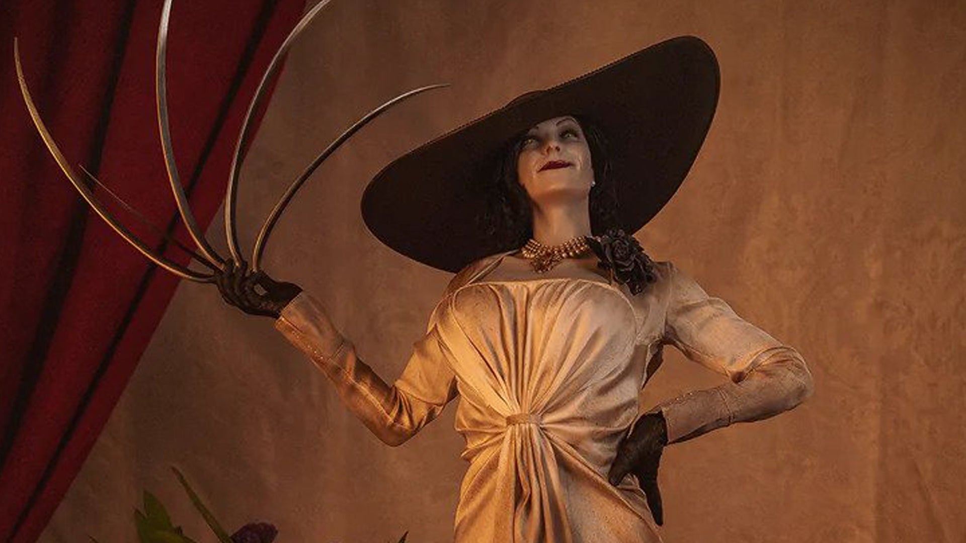 Image for Everyone needs to be normal about this three-foot tall Lady Dimitrescu statue