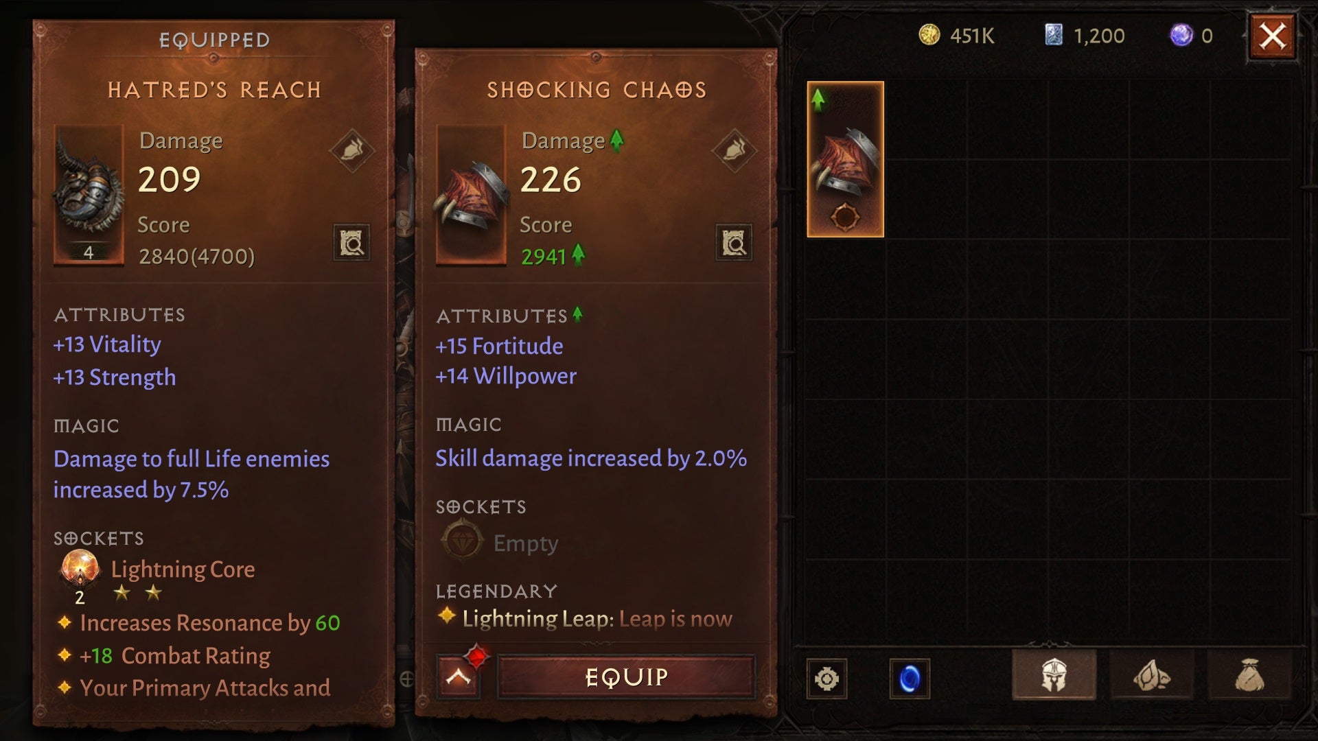 A legendary upgrade in Diablo Immortal