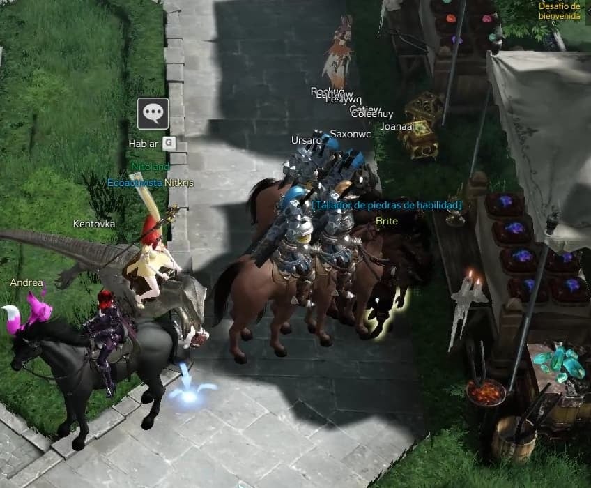 A stack of bots on horses in Lost Ark