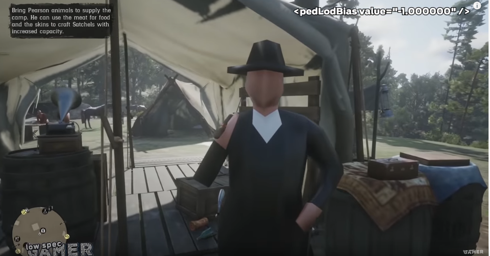 Red Dead Redemption 2 on its lowest PC settings is a faceless polygonal |
