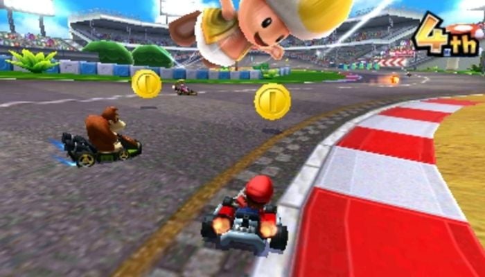 Mario Kart 7 on the 3DS mid-race
