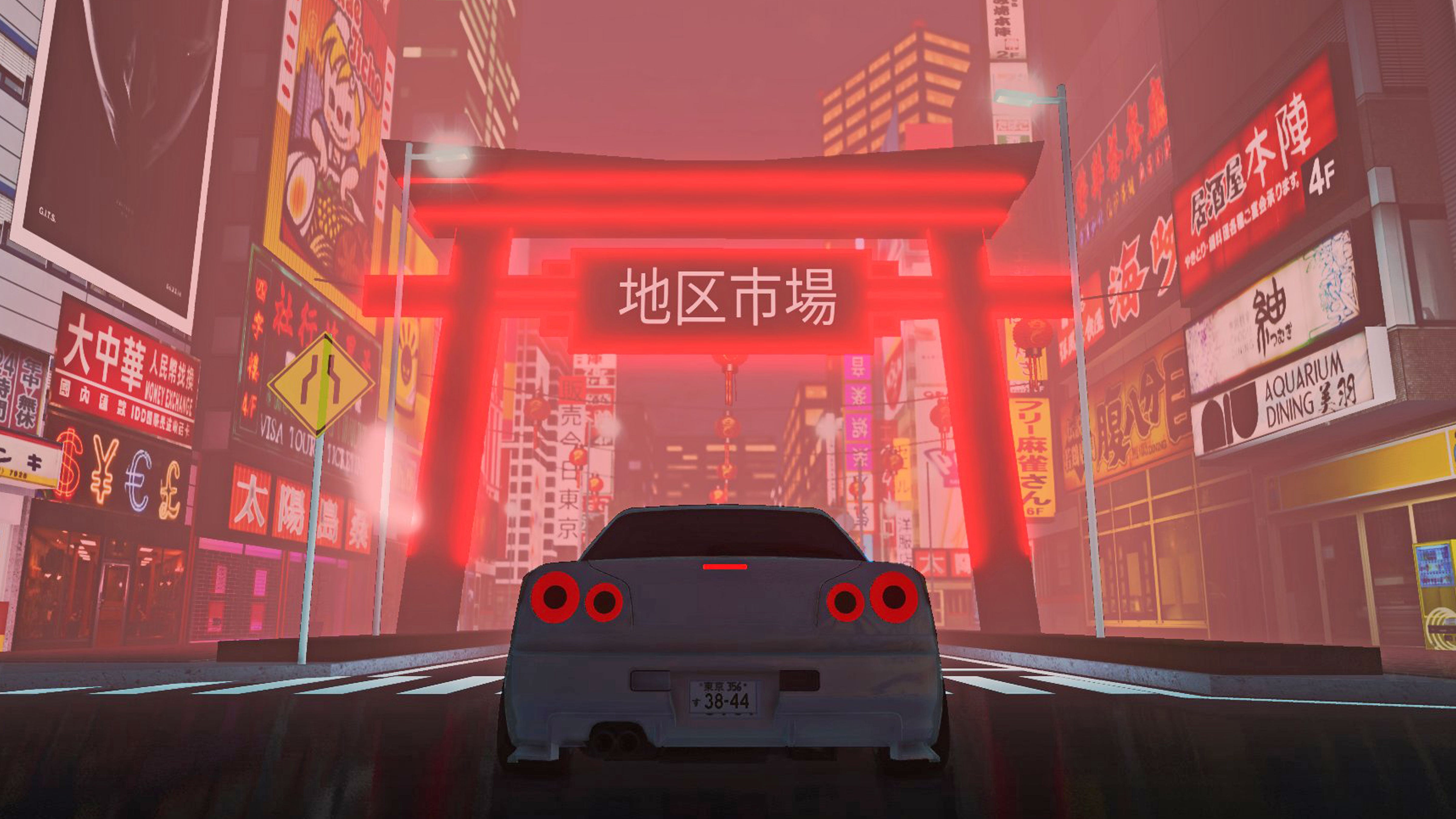Artwork for Roblox game Midnight Racing Tokyo showing a Japanese sports car in a Tokyo cityscape at night.