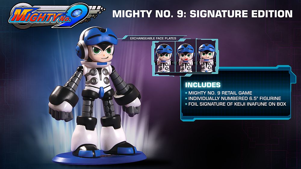 Image for Mighty No. 9: Signature Edition features a neat 6.5 inch Beck statue with faceplates