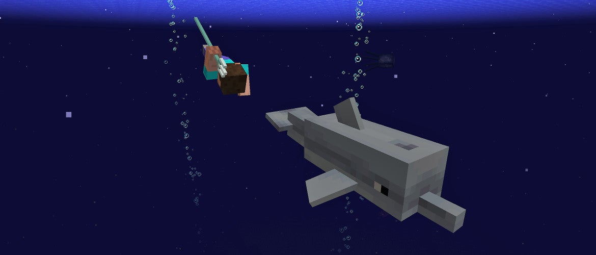 Image for Minecraft: The Update Aquatic adds dolphins, shipwrecks, new water physics, trident weapon and more