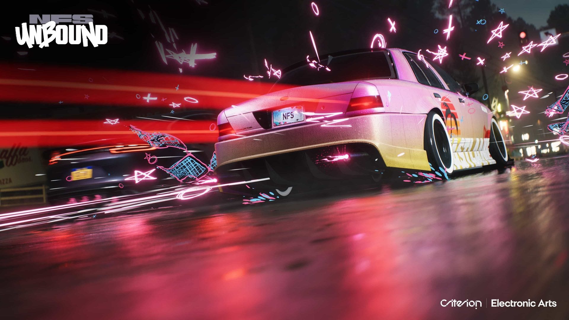 Image for Need for Speed Unbound's colorful driving effects can be turned on or off