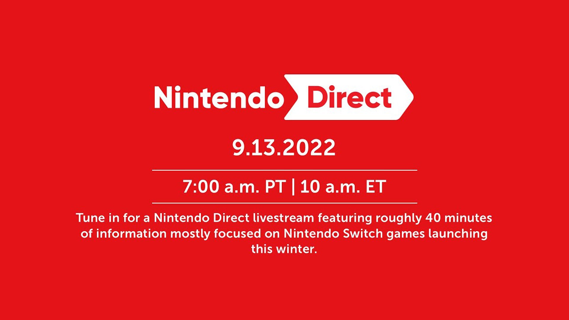 Nintendo finally announces that repeatedly rumoured Direct for tomorrow