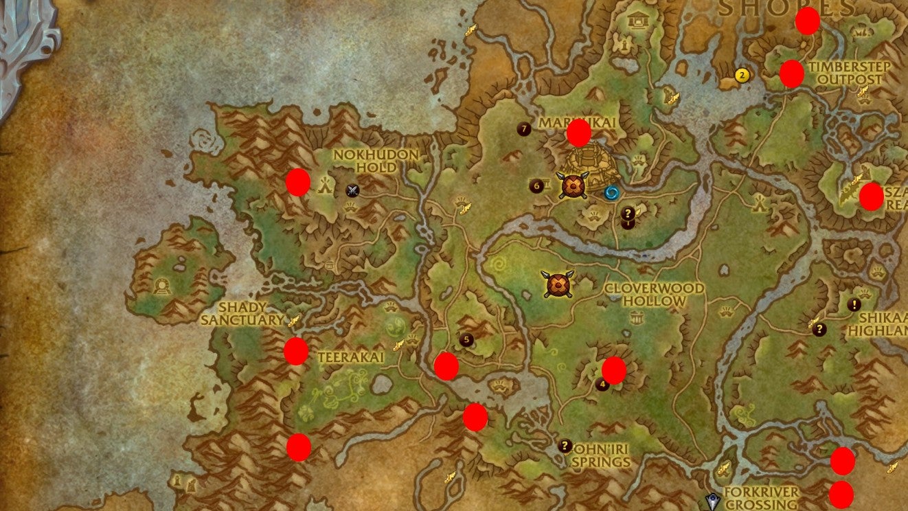Custom marked map for dragon glyphs (Ohn'Ahran) in Dragonlands.