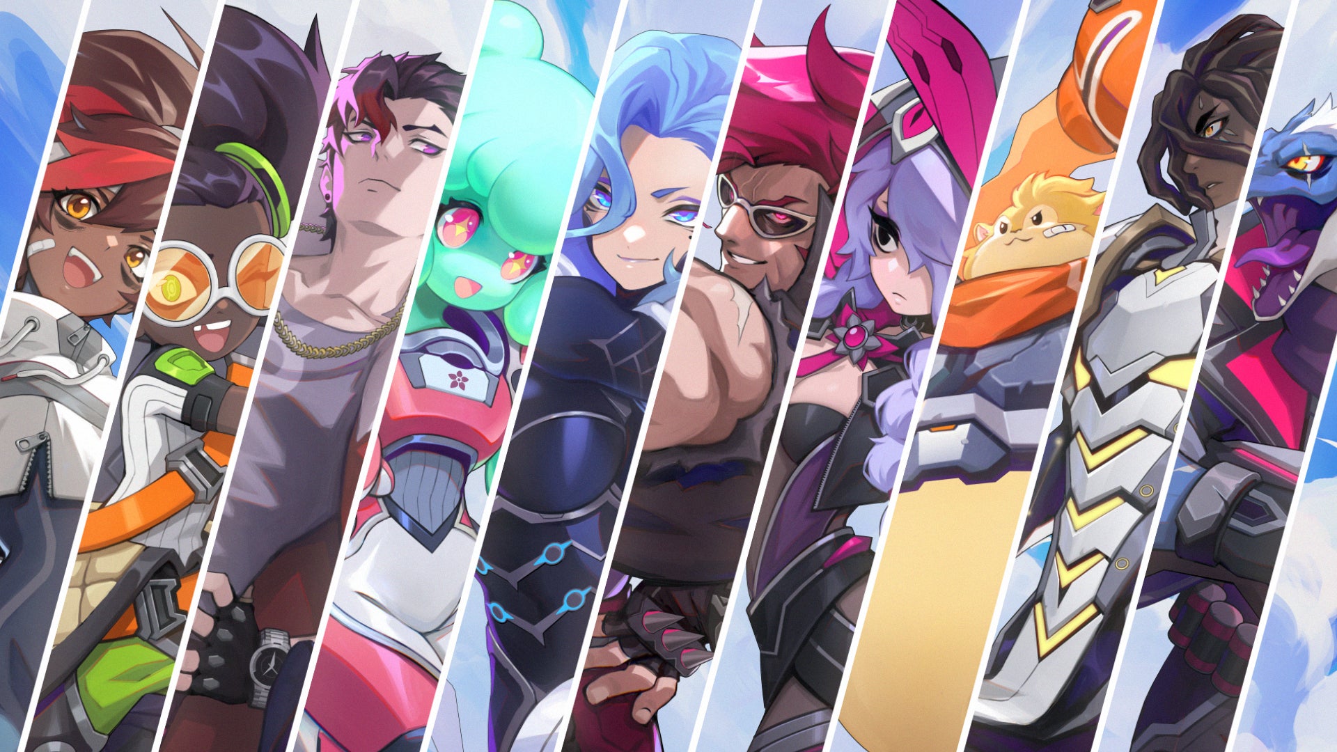 Official key art of all the characters in Omega Strikers