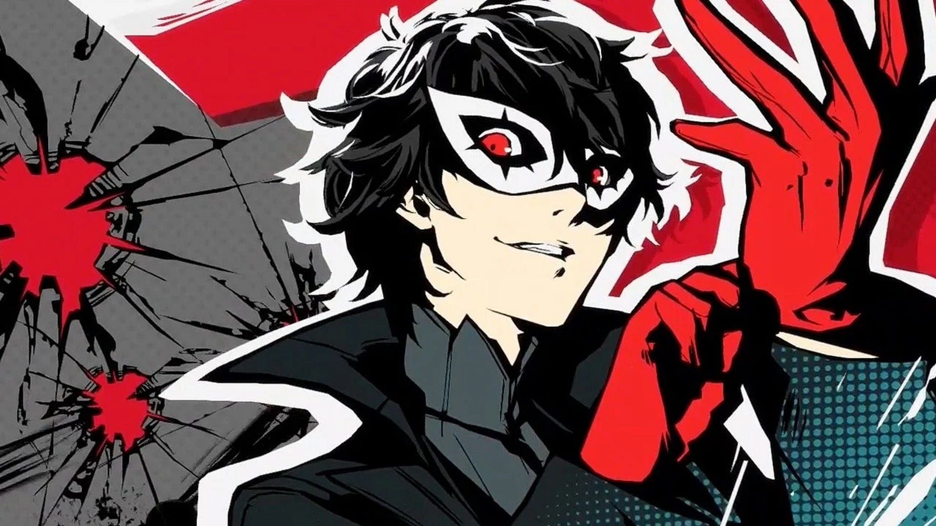 Persona 5 Royal Gift Guide: An animated young man in a white mask pulls on a black glove