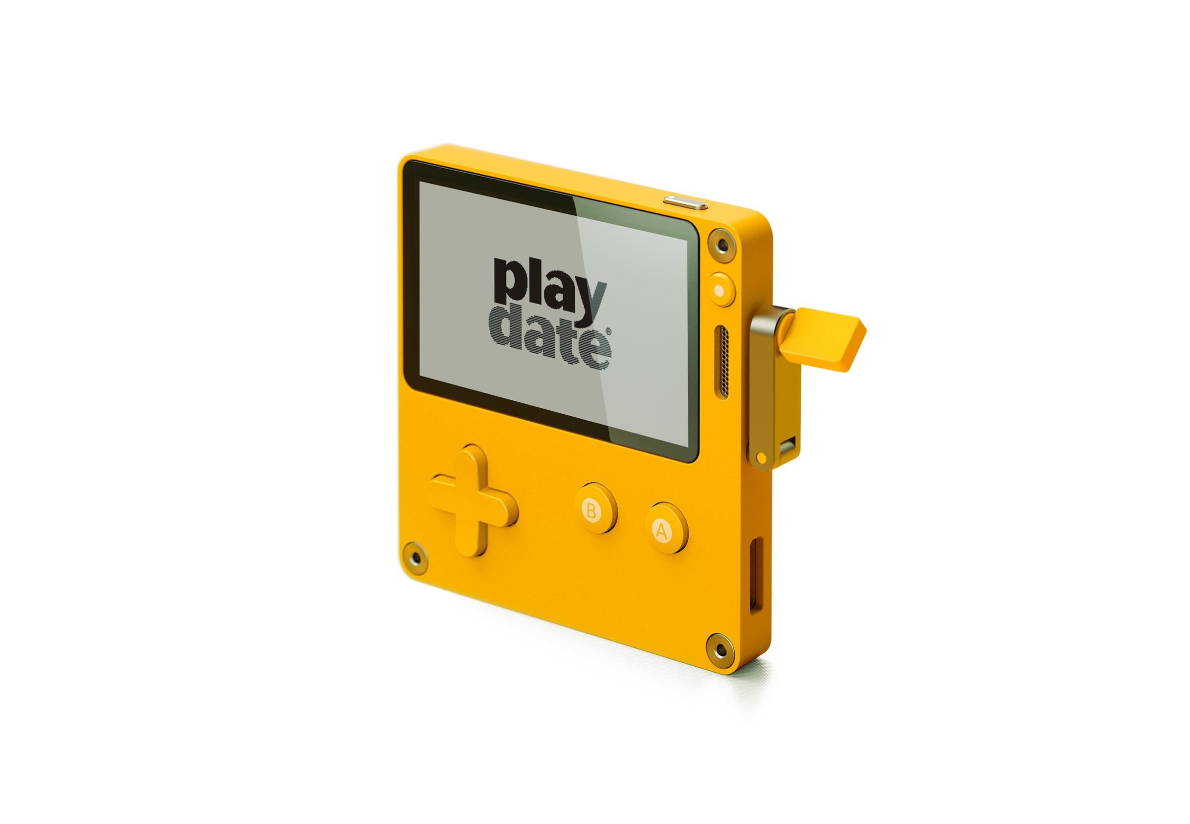 Image for Pre-orders for Playdate, the console with a crank, open in July