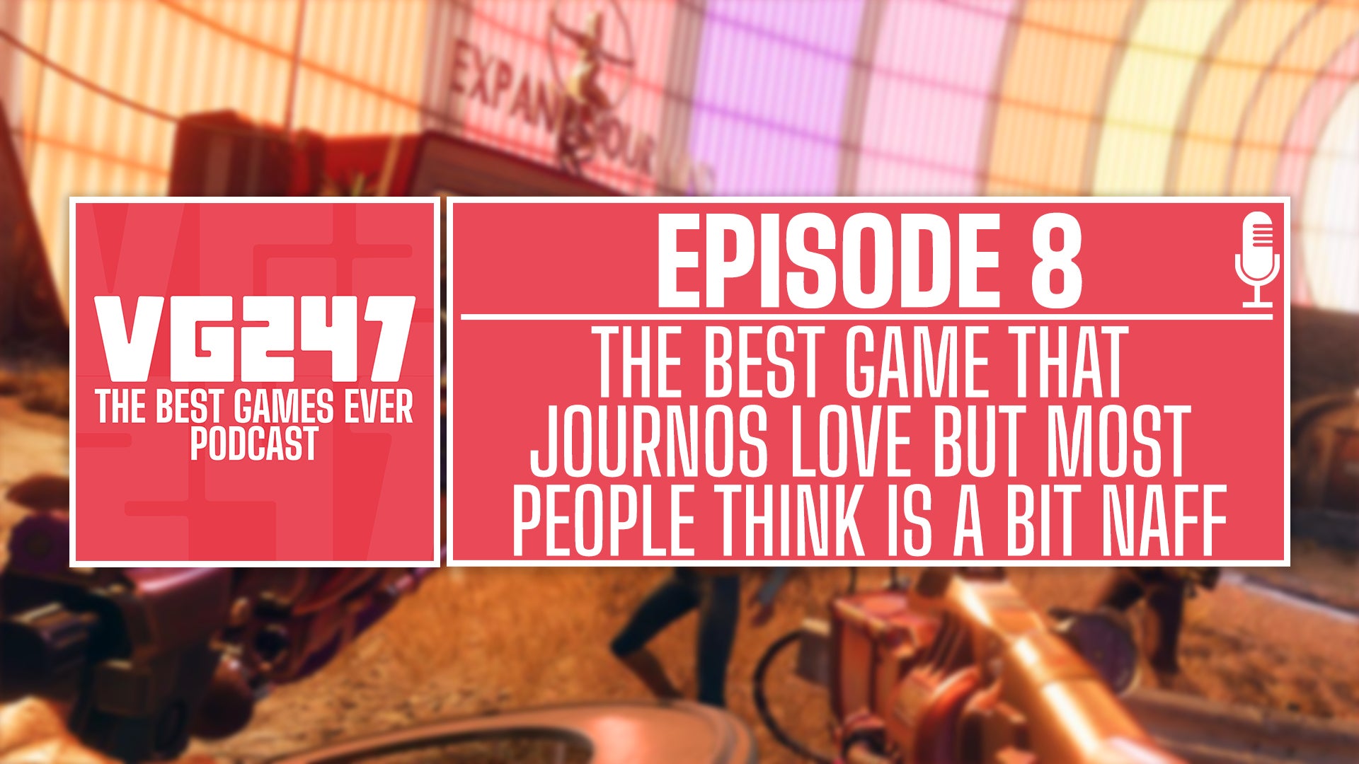 VG247's Best Games Ever Podcast promo image - best game that journos love but most people think is a bit naff