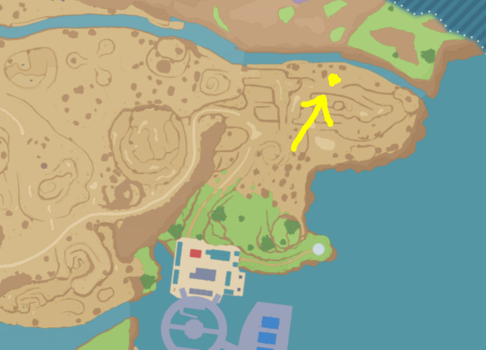 A map view of where to find a Fire Stone in Pokemon Scarlet and Violet