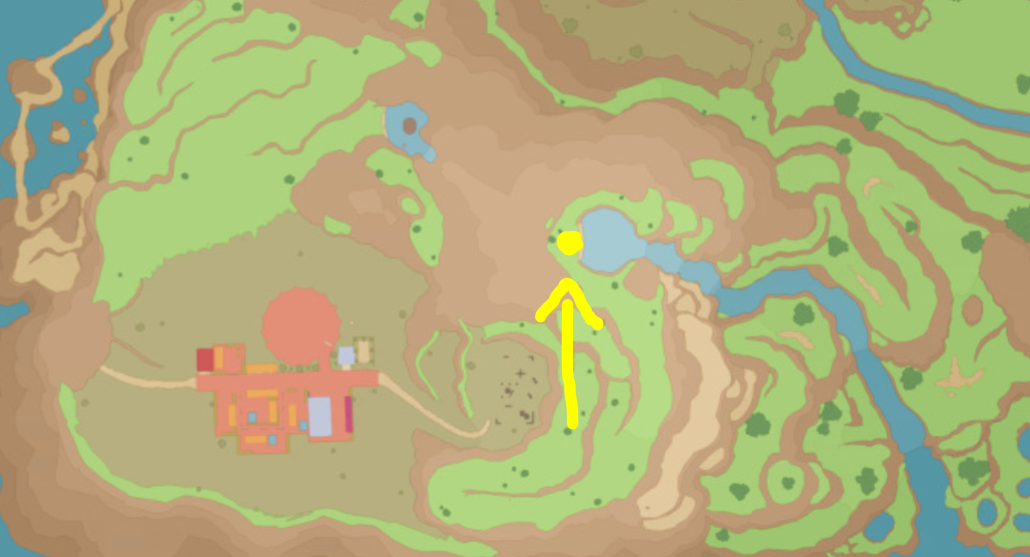 A map view of where to find a Shiny Stone in Pokemon Scarlet and Violet