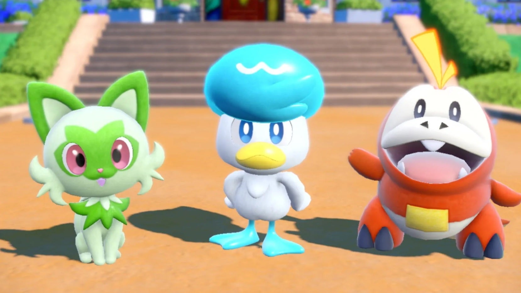 The three starters from Pokémon Scarlet and Violet.