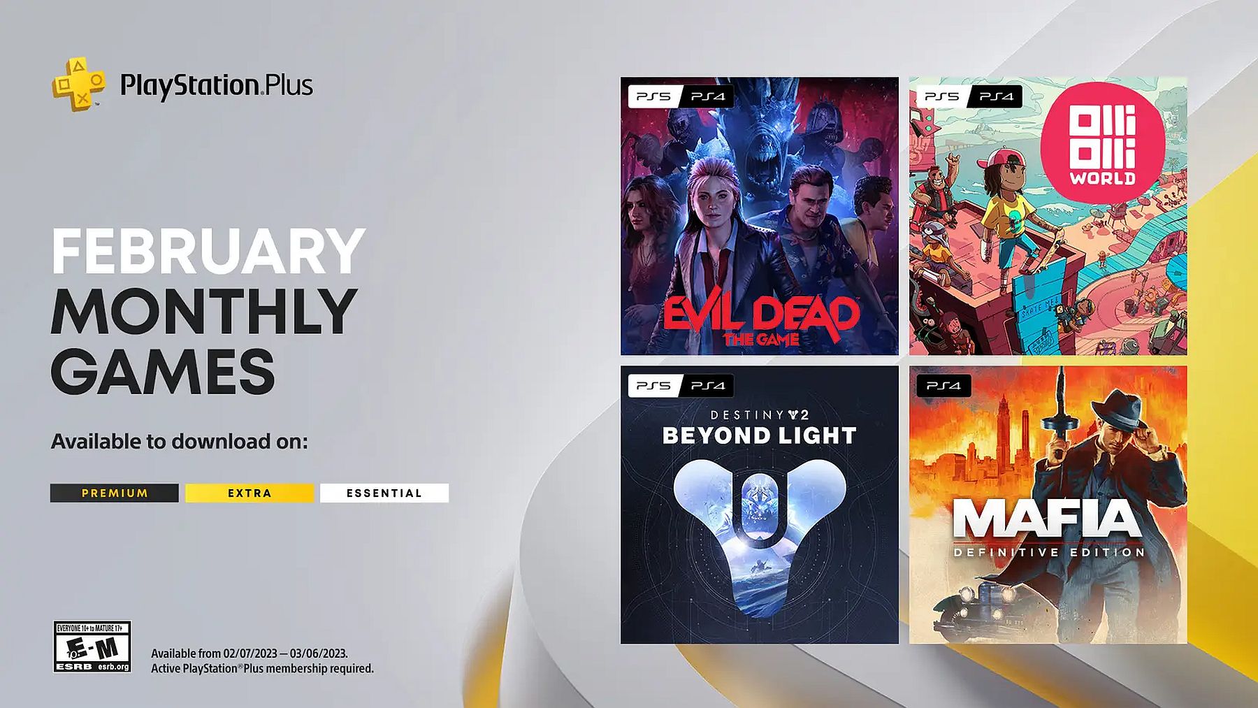 Image for February PlayStation Plus games consist of Evil Dead: The Game, OlliOlliWorld, Destiny 2: Beyond Light, more