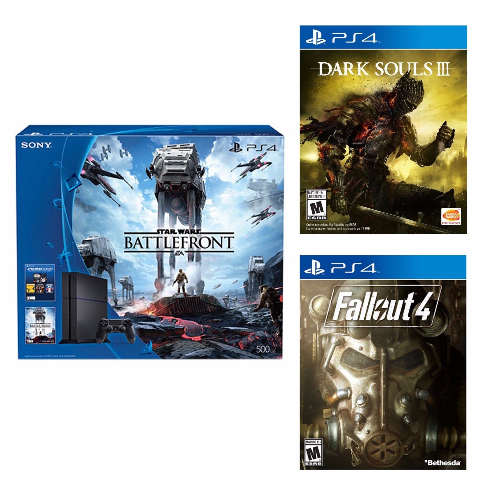 Image for PlayStation 4 bundle includes Dark Souls 3, Fallout 4, and Battlefront for $390