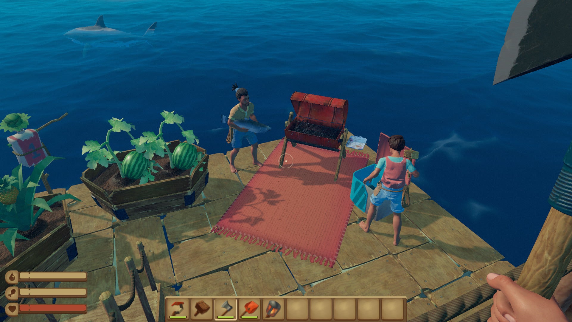 How to fish and get fishing bait in Raft - 41