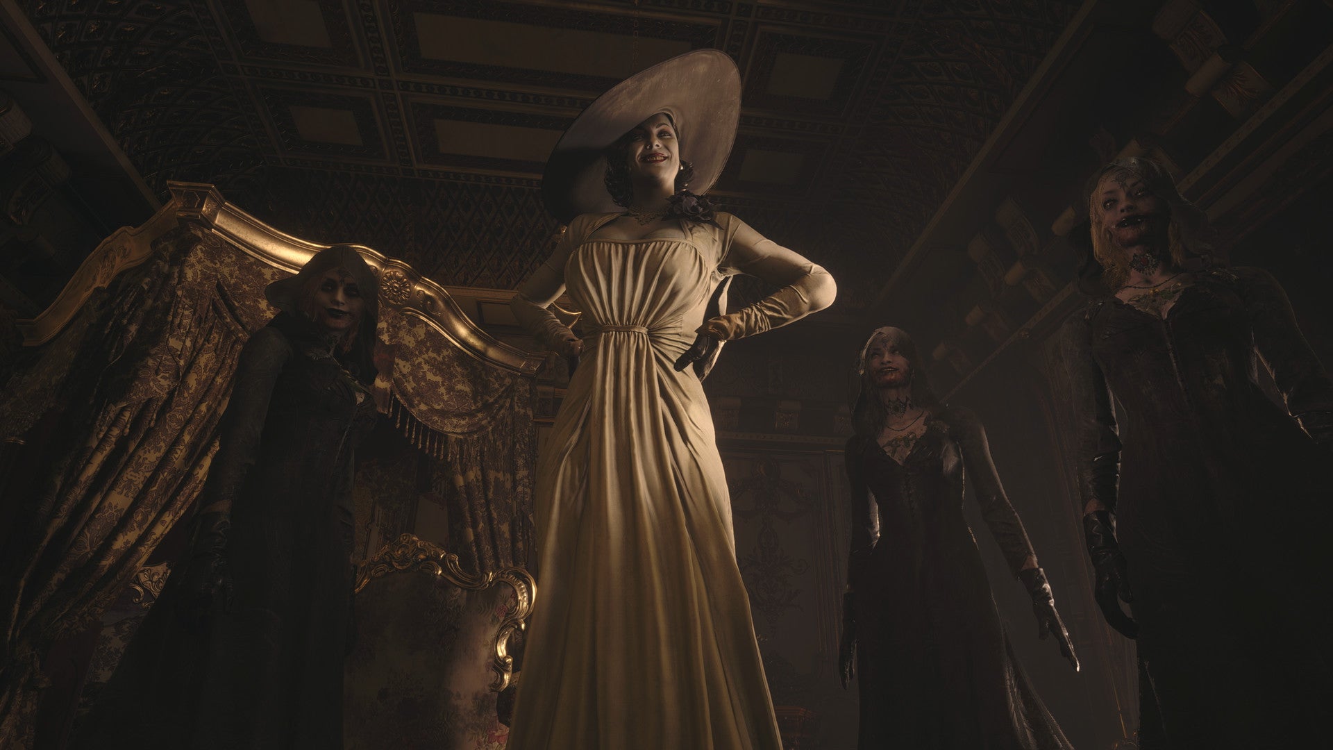 Lady Dimitrescu and her daughters at Resident Evil Village