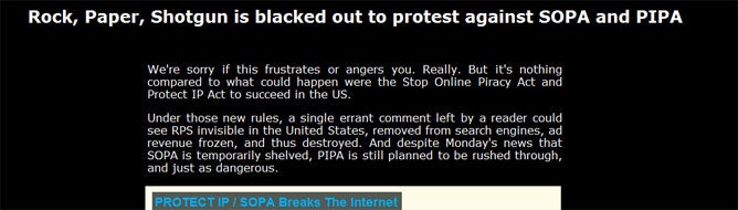 Image for SOPA blackout: JAW, Oddworld, RPS, Gama, SavyGamer protest